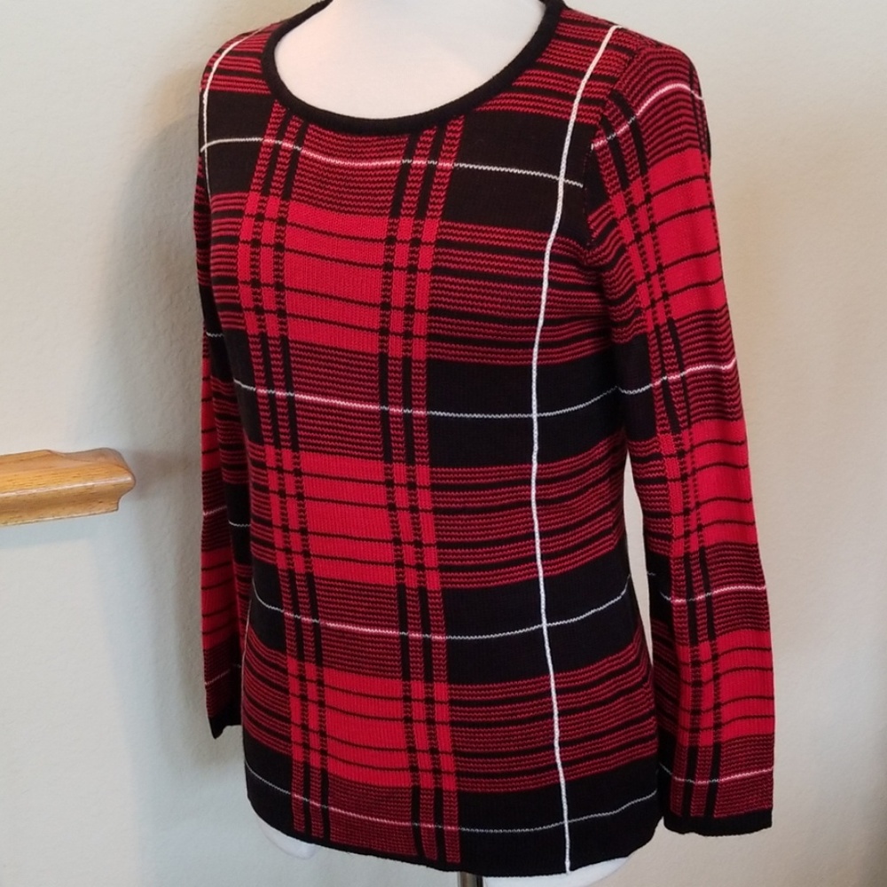 Alison Sheri Plaid Sweater